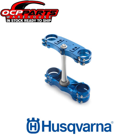 HUSQVARNA FACTORY RACING TRIPLE CLAMP ANODIZED BLUE GENUINE OEM 7970199902168A